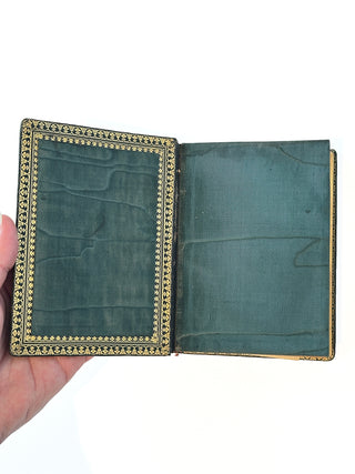 Antique French Roman Missal – Green Morocco Leather with Moiré Silk Endpapers, Illustrated