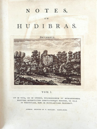 Hudibras by Samuel Butler – Rare 1793 Three-Volume Set
