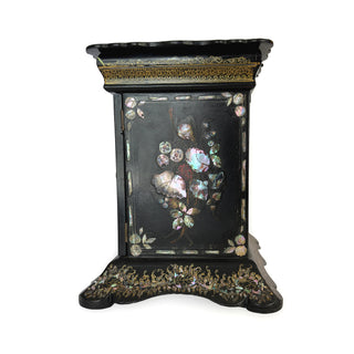 19th-Century English Papier-Mâché Jewelry & Needlework Cabinet