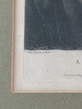 Antique 1777 Mezzotint Engraving — “A Horse’s Head” by Richard Earlom, after Van Dyck