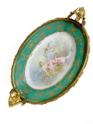 Antique Sèvres Porcelain & Gilt Bronze Centerpiece Tray