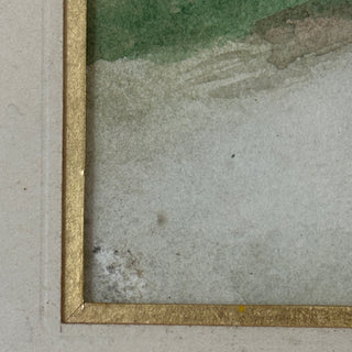 Early 20th Century French Watercolor Garden Scene