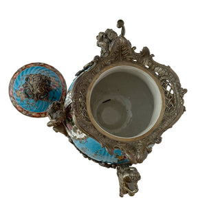 Wong Lee Hand-Painted Covered Urn with Bronze Mounts