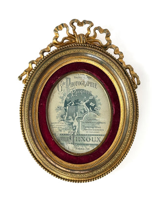 Antique French Bronze Bow-Top Portrait Frame