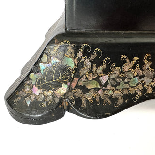19th-Century English Papier-Mâché Jewelry & Needlework Cabinet