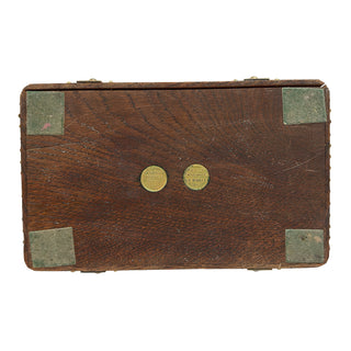 Antique Viennese Oak and Brass Jewelry Casket