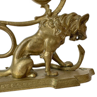 antique French Bronze Candlestick Pair | Lion & Serpent Motif | Mid-19th Century