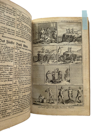1733 German old & New Testament Bible Gauffered