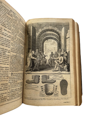 1733 German old & New Testament Bible Gauffered