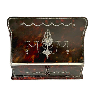 19th-century English Tortoiseshell stationery or correspondence box