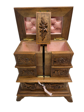 Antique Swiss Black Forest Jewelry Casket