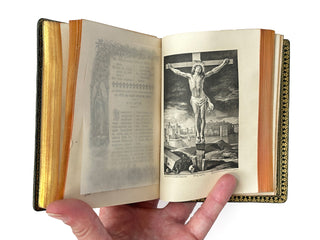 Antique French Roman Missal – Green Morocco Leather with Moiré Silk Endpapers, Illustrated
