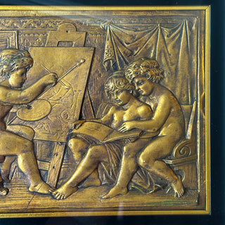 Gilt Bronze Relief Plaque of Putti at Play, 19th Century