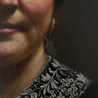 19th-Century Portrait of a Lady in Gilt Frame