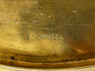 Antique art deco brass lion tray