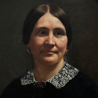 19th-Century Portrait of a Lady in Gilt Frame