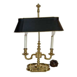 Chapman Brass Bouillotte-Style Table Lamp with Black Shade