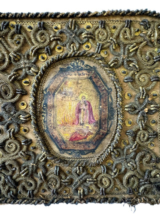 Unique 19c French painting on textile