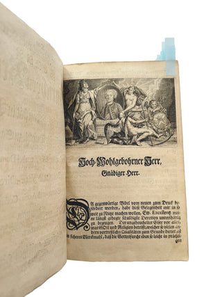 1733 German old & New Testament Bible Gauffered