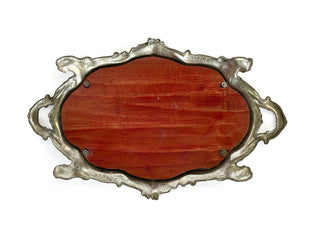 Antique Mixed Metal Silver Tone Jardinière Mirror Tray
