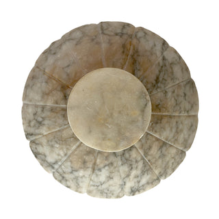 Antique Carved Alabaster Footed Bowl