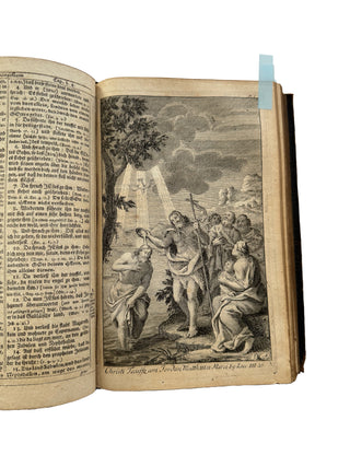 1733 German old & New Testament Bible Gauffered