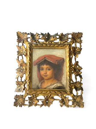 Antique Italian pair of portraits after Adriano Bonifazi 19c