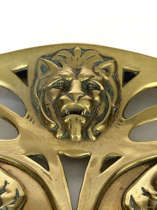 Antique art deco brass lion tray