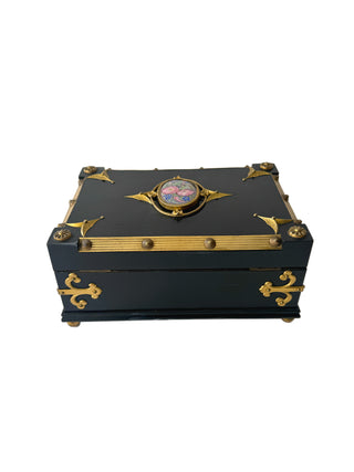 Antique French confectioner’s box with key
