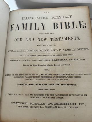 Antique 1869 Illustrated Family Bible