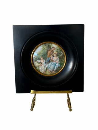 Small Antique French painting signed