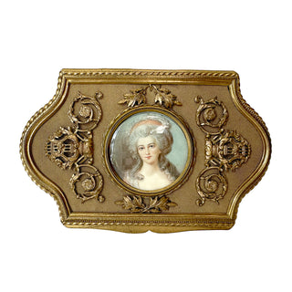 French Ormolu Casket with Portrait Miniature, 19th Century