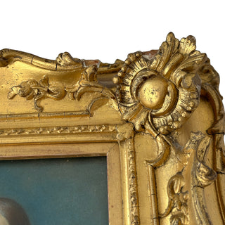 Victorian Portrait Miniature of a Lady in Ornate Giltwood Frame