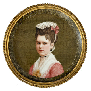 19th-Century Hand-Painted Heubach Porcelain Portrait Plaque

Germany (Thuringia) • c. 1880–1895
