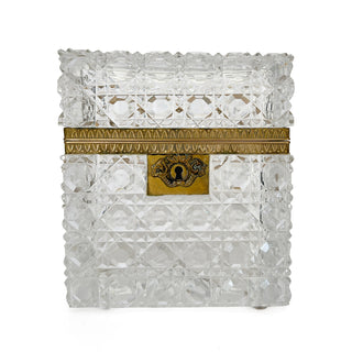 French Baccarat-Quality Cut Crystal Casket with Gilt Bronze Mounts — circa 1880–1900