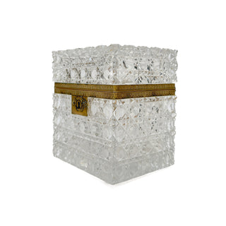 French Baccarat-Quality Cut Crystal Casket with Gilt Bronze Mounts — circa 1880–1900