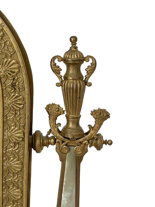 French Ormolu & Mother-of-Pearl Easel Mirror with Interchangeable Miniature, c. 1880–1890