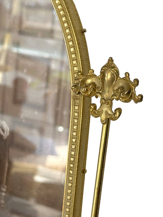 Antique Gilt Brass Cathedral-Arch Photo Frame with Velvet Backing – c.1910