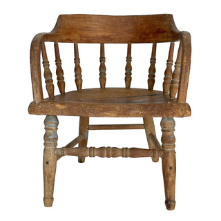 Antique 19th-Century Child’s Windsor-Style Captain’s Chair – Primitive Spindle Back
