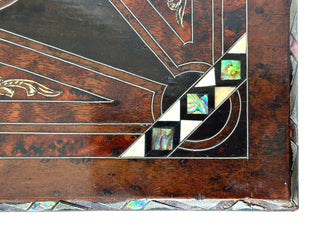 Victorian Burr Walnut & Mother-of-Pearl Writing Slope with Secret Compartments — c.1860