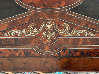 Victorian Burr Walnut & Mother-of-Pearl Writing Slope with Secret Compartments — c.1860