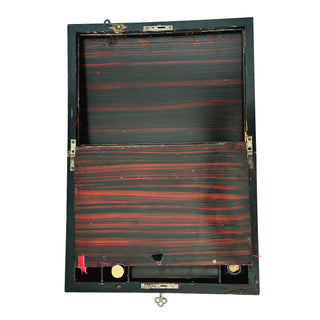 Victorian Burr Walnut & Mother-of-Pearl Writing Slope with Secret Compartments — c.1860