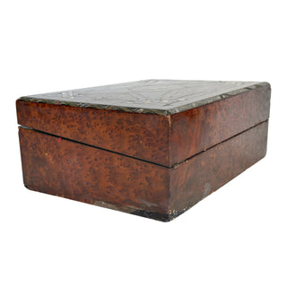 Victorian Burr Walnut & Mother-of-Pearl Writing Slope with Secret Compartments — c.1860