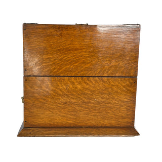 Restored Victorian Oak Tantalus Drinks Cabinet with Crystal Decanters & Working Key