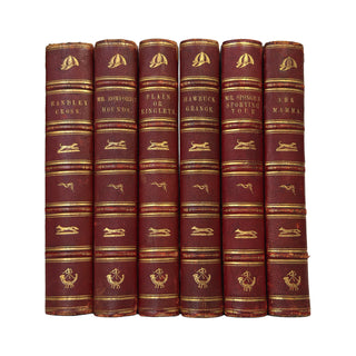 Antique 19th-Century Surtees Sporting Novels – 6-Volume Illustrated Set, Hand-Colored Plates