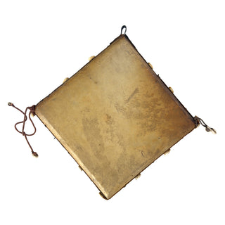 1876 “Alger” Orientalist Portrait on Hide — Signed Phalène, Cowrie-Trimmed Painting