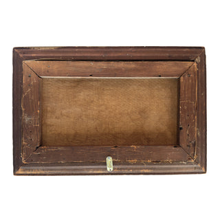 Charming 19th-century oil painting of a mother duck with her ducklings