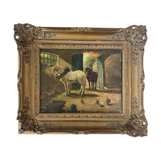 English School, late 19th century – “In the Stableyard