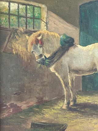 English School, late 19th century – “In the Stableyard