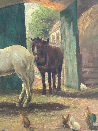 English School, late 19th century – “In the Stableyard